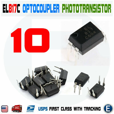 10pcs PC817 EL817C LTV817 PC817-1 80V 20mA OPTOCOUPLER Phototransistor DIP-4 • 2.63$