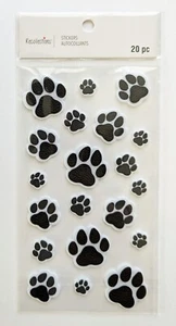 Black Paw Prints Dogs Cats Pets Animals Scrapbooking Stickers by Recollections - Picture 1 of 1