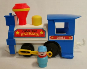 MOTOR DE TREN + INGENIERO Fisher-Price #2581 LITTLE PEOPLE EXPRESS TRAIN 1987-90 - Imagen 1 de 7