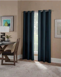 Microfiber Blackout Window Panel in Navy - 42 in. W x 84 in. L - Picture 1 of 2