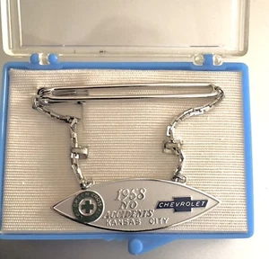1958 CHEVROLET MOTOR DIV Sterling Tie Bar Safety Award; Kansas City Plants; Rare - Picture 1 of 2