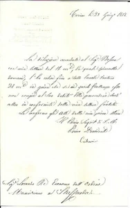 CIBRARY LUIGI AUTOGRAPH LETTERHEAD GRAND MAGISTERO MAURIZIO LAZZARO 1858 - Picture 1 of 1