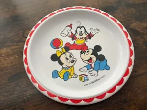 Vintage 1984 Selandia Disney Baby Mickey Minnie Mouse Pluto plate Collectible - Picture 1 of 5