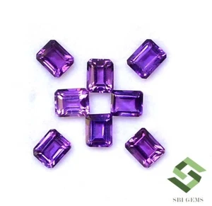 Natural Amethyst Octagon Cut 5x4 mm Lot 09 Pcs 4.56 CTS Faceted Loose Gemstones - Picture 1 of 7