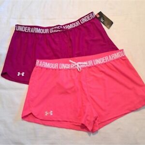 Under Armour womens size XL shorts 1 pair NWT, 1 pair no tags Pink & purple
