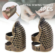 4pcs Sewing Thimble Adjustable Finger Protector Metal Shield Pin Needles L