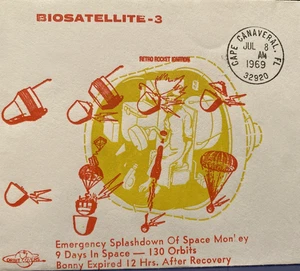 MONKEY "BONNIE" EMERGENCY SPLASHDOWN CAPE CANAVEAL JULY 8 ,1969 ORBIT COVERS - Picture 1 of 4