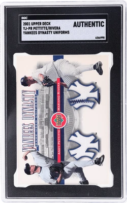Подлинная униформа 2001 Upper Deck Andy Pettitte/Mariano Rivera Yankees Dynasty SGC - Изображение 1 из 2