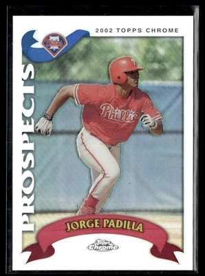 Topps Traded & Rookies 2002 refractor cromado Jorge Padilla RC Philadelphia Foto 1 de 2