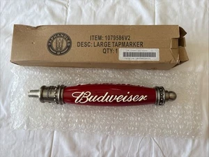Budweiser Beer Tap Handle Red & White, 11 1/2” Never Used (IS) - Picture 1 of 16