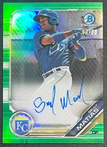 2019 BOWMAN CHROME SEULY MATIAS GREEN REFRACTOR AUTO #80/99 - Picture 1 of 2