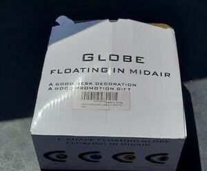 Globe Floating In Midair Black Globe Silver Map Light Up Stand Desk Decor w/ Box