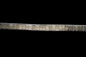 Unotrim 5/8" Antique Silver Bugle Beads on White Base Beaded Trim by Yardage - Picture 1 of 1