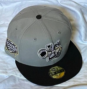 LAKE COUNTY CAPTAINS MILB NEW ERA 59FIFTY RETRO LOGO GRAY AND BLACK HAT/CAP NWT - Picture 1 of 6