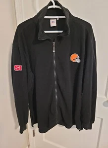Cleveland Browns Sports Illustrated Full-Zip Fleece Logo Jacket Black Size XL - Picture 1 of 10