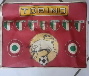 Alte Stoff- Fahne AC Turin DIN-A4 - Bild 1 von 3