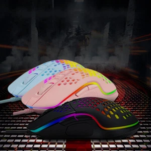 6400 DPI Optical Wired Honeycomb Hollow Mouse RGB Backlight Gaming Gamer Mice - Picture 1 of 25