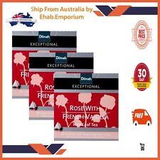 3 Packs of 20 Dilmah Exceptional Luxury Tea Bags Rose With French Vanilla NEW AU