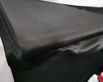 NUEVO*TELA DE TRAJE DE HOMBRE 250s/MEZCLA DE LANA A RAYAS NEGRAS DE ALTA CALIDAD 58" DE ANCHO Foto 1 de 4