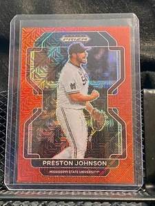 Preston Johnson 2022 Prizm Draft Red Mojo #197 Mississippi State / Orioles - Picture 1 of 2