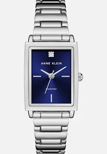 ANNE KLEIN Diamond Bracelet Watch Women's Blue Dial Silver-Tone AK/3905 - Picture 1 of 4