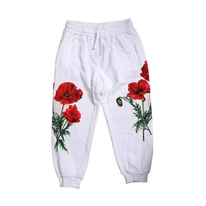 DOLCE & GABBANA Kids Pants White Floral Embroidery Girl Trousers s. Tag 6 550usd - Picture 1 of 7