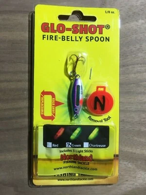 Northland Fishing Tackle - Glo-Shot® Fire-Belly Spoon - Super Glo Rainbow 1/8oz. - Image 1 of 3