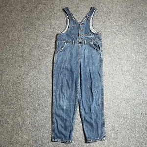 vtg silver unicorn Denim Jeans overalls Coveralls youth girls 14 1990s - Picture 1 of 8
