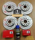 FOR VW CADDY MK3 2.0 2004-2012 FRONT REAR DRILLED GROOVED DISCS BREMBO PADS