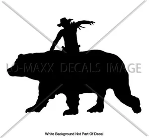 Cowboy Bear Wrestling Rodeo Country Western High Quality Die Cut Vinyl Decal - Picture 1 of 20