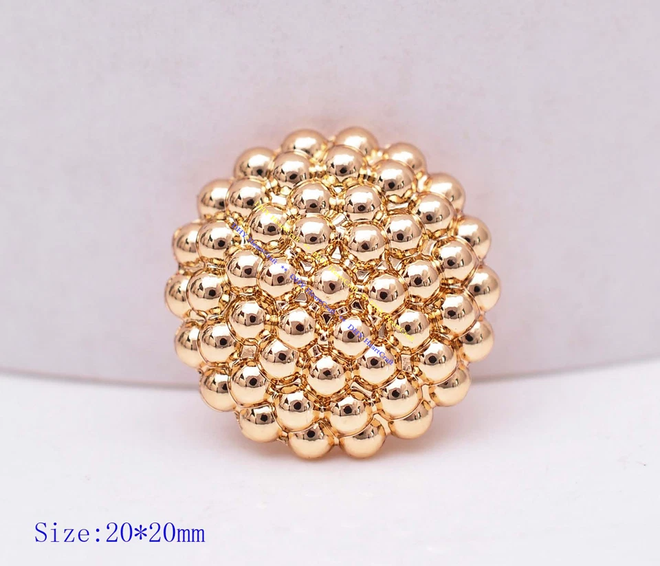 10pcs Flower Metal Gold Shank Sewing Buttons Concho DIY Sewing Clothes Coat Jean - Image 1 of 4