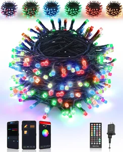 66 Ft 200 LEDs Smart Color Changing String Lights App DIY and remote, RGB Color - Picture 1 of 17