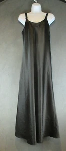 Vintage Oscar De La Renta Pink Label Nightgown Womens Medium Black Silk Blend - Picture 1 of 13