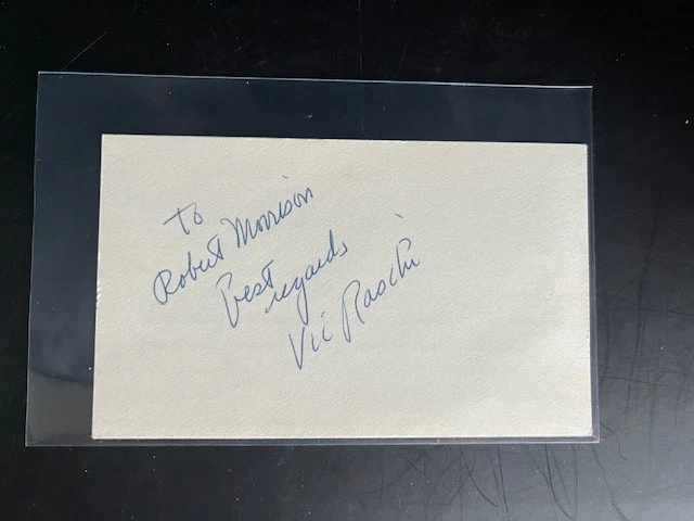 Vic Raschi signed 3x5 died 1988 -  Yankees -6X World Series Champ - Image 1 of 1