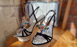 PVP €970 Giuseppe Zanotti Damas Sandalias Plataforma Zapatos Cristal Joyería RARO - Imagen 1 de 21