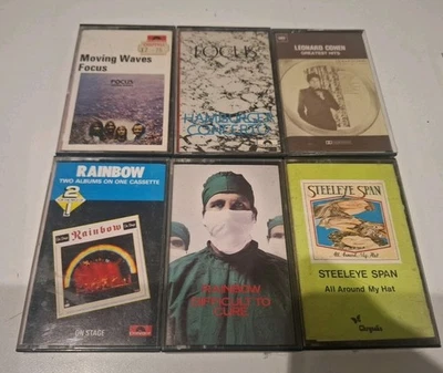 6 X Focus Cassette Tape Hamburger Concerto Moving Waves Rainbow Cohen Steeleye  Foto 1 de 4