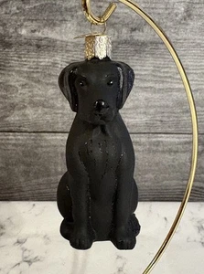 OLD WORLD CHRISTMAS BLACK LABRADOR RETRIEVER BLACK LAB CHRISTMAS ORNAMENT 12385 - Picture 1 of 9