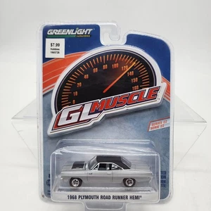 UH Greenlight 1/64 GL Muscle 1968 Plymouth Road Runner Hemi Silver Sealed - Picture 1 of 8