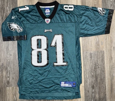 Camiseta deportiva de fútbol americano de la NFL Philadelphia Eagles Terrell Owens #81 Reebok para hombre mediana Foto 1 de 4