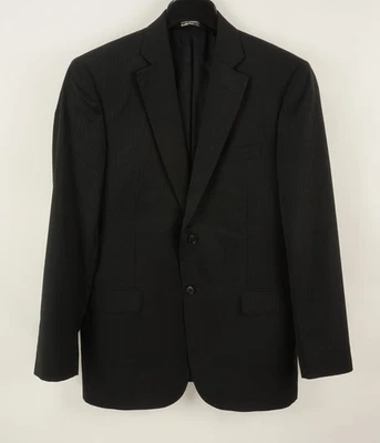 Ermenegildo Zegna Wool Silk Mens 40R Black Blue Striped Twill Lightweight Blazer - Image 1 of 4