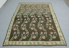 Tribal Handmade Floral Carpet Traditional Vintage Ethnic Turkish Kilim Rug 5x8ft