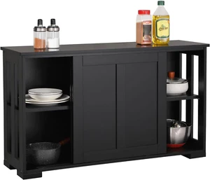 Credenza Mobile Da Cucina Con 2 Ante Scorrevoli Salvaspazio E Ripiano Regolabile - Foto 1 di 12