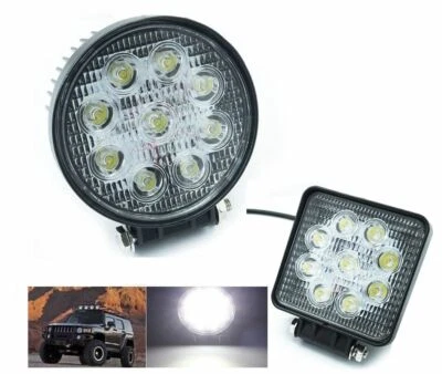 FARO faretto 27 W 9 LED TONDO-QUADRATO per AUTO BARCA nebbia 12V ip67 1€catalogo - Immagine 1 di 3