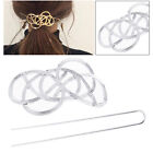 Women Hair Clips Slide Stick Celtic Knot Hairpin Jewelry Accesory Silver