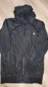 Volcom Boys Windbreaker Hoodie Size S Black - Picture 1 of 4