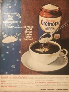 1965 Borden Cremora Non-Dairy Coffee Creamer PRINT AD Snowflakes Flavor VTG 60s - Picture 1 of 5