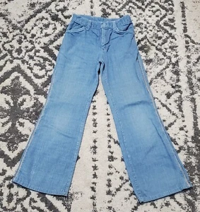 vintage 1970s bell bottom jeans with cord seam 25 inch waist - Picture 1 of 7
