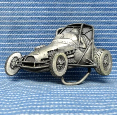 Hebilla de cinturón de carreras Dirt Track enano Sprint de colección años 70 Indiana Metal Craft. GTA367 Foto 1 de 4