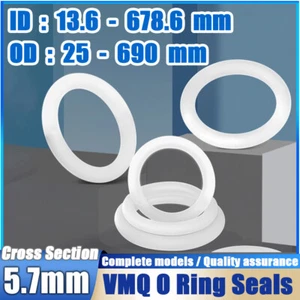 Metric VMQ Silicone Rubber O-Rings Seals 5.7mm Cross Section 13.6 - 678.6mm ID - Picture 1 of 154