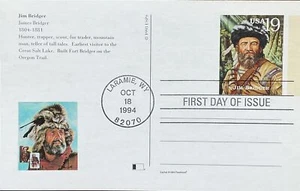 Fleetwood Postal Card UX180 Jim Bridger Legends of the West - Picture 1 of 2